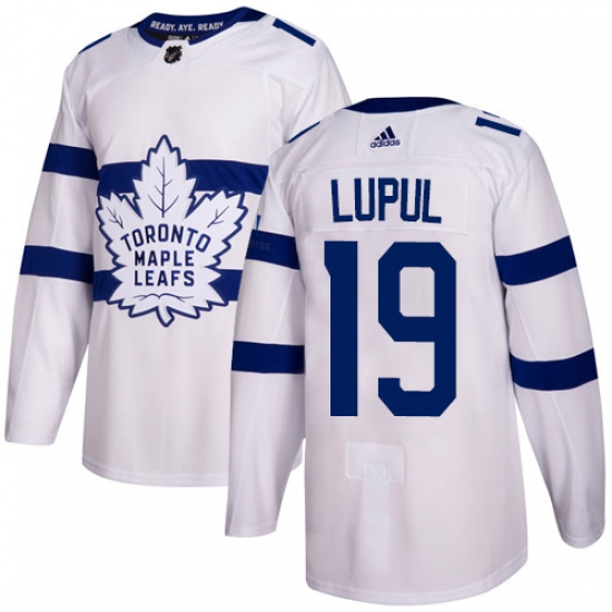 Men's Adidas Toronto Maple Leafs 19 Joffrey Lupul Authentic White 2018 Stadium Series NHL Jersey
