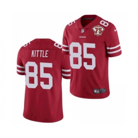 Men's San Francisco 49ers 85 George Kittle Red 2021 75th Anniversary Vapor Untouchable Limited Jersey