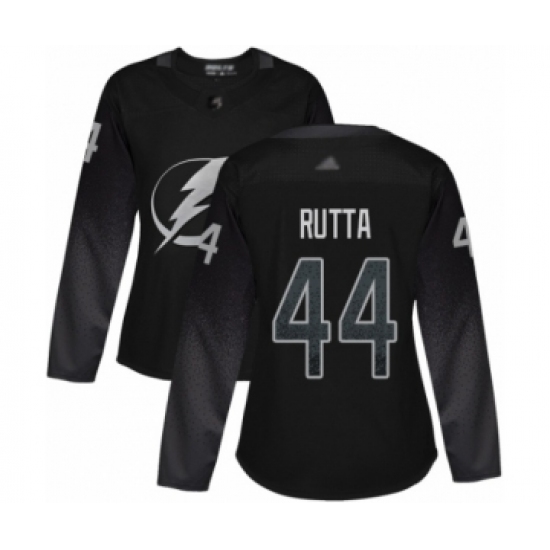 Women's Tampa Bay Lightning 44 Jan Rutta Authentic Black Alternate Hockey Jersey