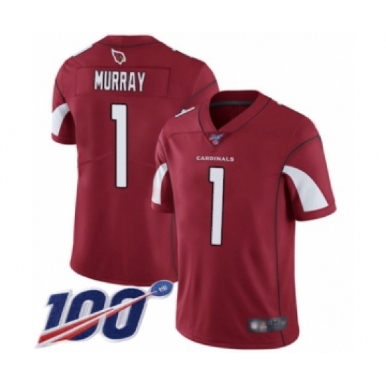 Men's Arizona Cardinals 1 Kyler Murray Red Team Color Vapor Untouchable Limited Player 100th Season Football Jersey