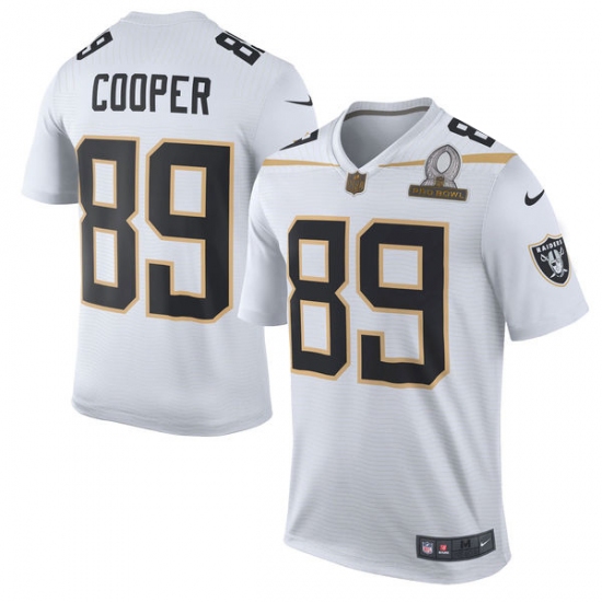 Men's Nike Oakland Raiders 89 Amari Cooper Elite White Team Rice 2016 Pro Bowl NFL Jersey