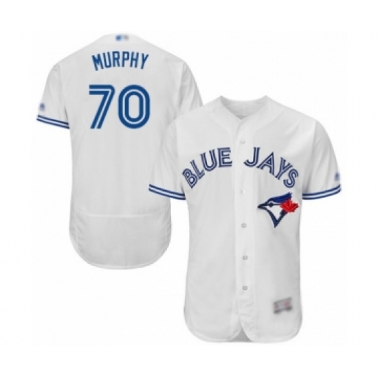 Men's Toronto Blue Jays 70 Patrick Murphy White Home Flex Base Authentic Collection Baseball Player Jersey