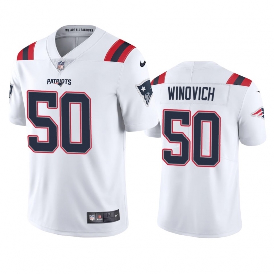 Nike New England Patriots 50 Chase Winovich Men's White 2020 Vapor Limited Jersey