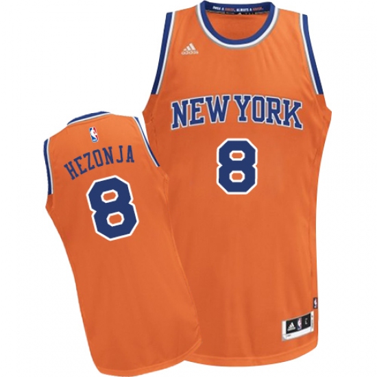 Men's Adidas New York Knicks 8 Mario Hezonja Swingman Orange Alternate NBA Jersey