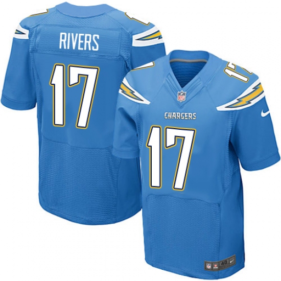 Men's Nike Los Angeles Chargers 17 Philip Rivers New Elite Electric Blue Alternate NFL Jersey