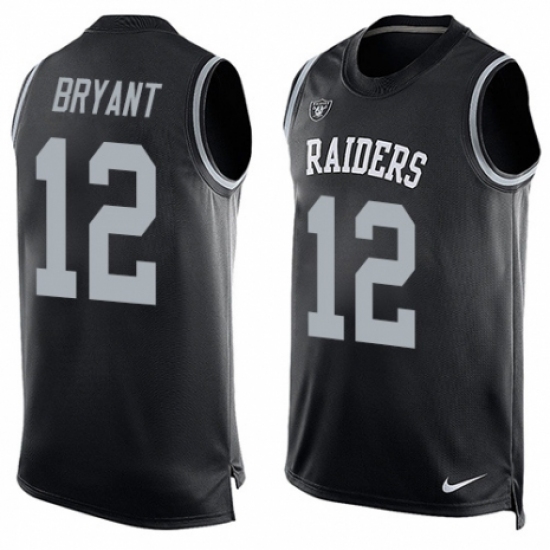 Men's Nike Oakland Raiders 12 Martavis Bryant Limited Black Player Name & Number Tank Top NFL Jersey