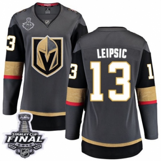 Women's Vegas Golden Knights 13 Brendan Leipsic Authentic Black Home Fanatics Branded Breakaway 2018 Stanley Cup Final NHL Jersey