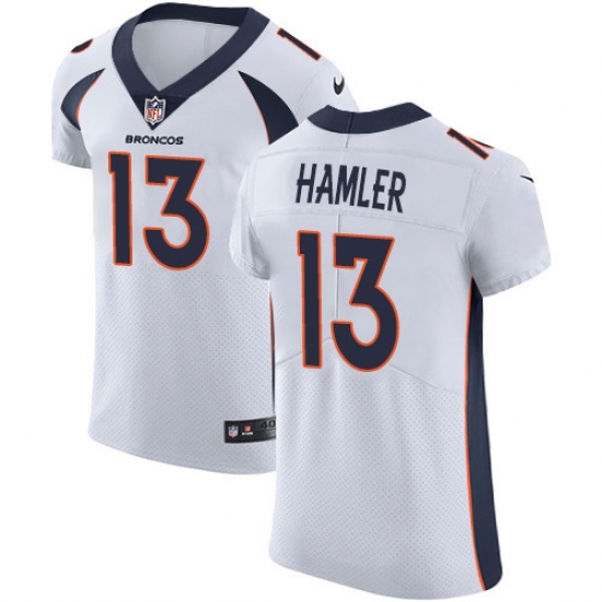 Men's Denver Broncos 13 KJ Hamler White Stitched New Elite Jersey