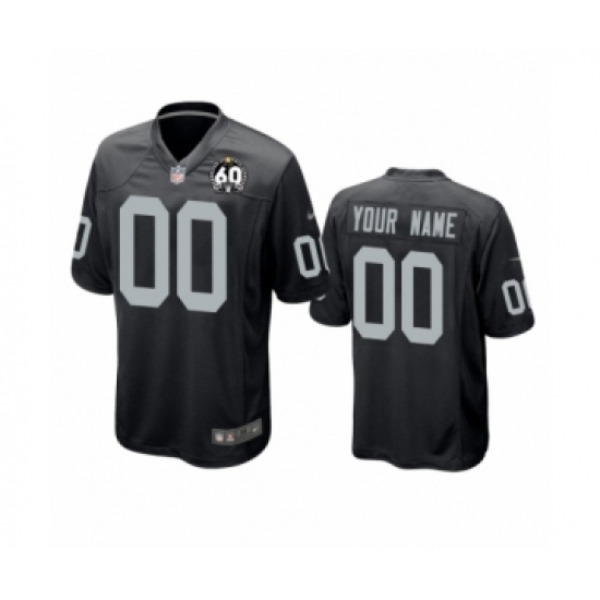 Youth Oakland Raiders Customized Black 60th Anniversary Game Jersey