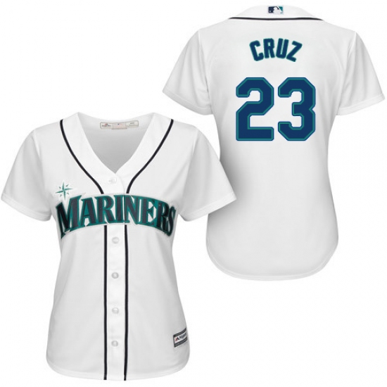 Women's Majestic Seattle Mariners 23 Nelson Cruz Replica White Home Cool Base MLB Jersey