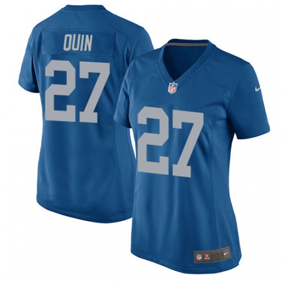 Women's Nike Detroit Lions 27 Glover Quin Game Blue Alternate NFL Jersey