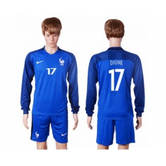 France 17 Digne Home Long Sleeves Soccer Country Jersey