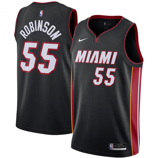 Men's Miami Heat 55 Duncan Robinson Nike Black 2020-21 Swingman Jersey