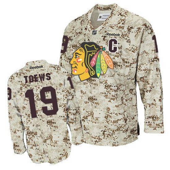 Men's Reebok Chicago Blackhawks 19 Jonathan Toews Authentic Camouflage NHL Jersey