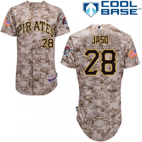 Men's Majestic Pittsburgh Pirates 28 John Jaso Replica Camo Alternate Cool Base MLB Jersey