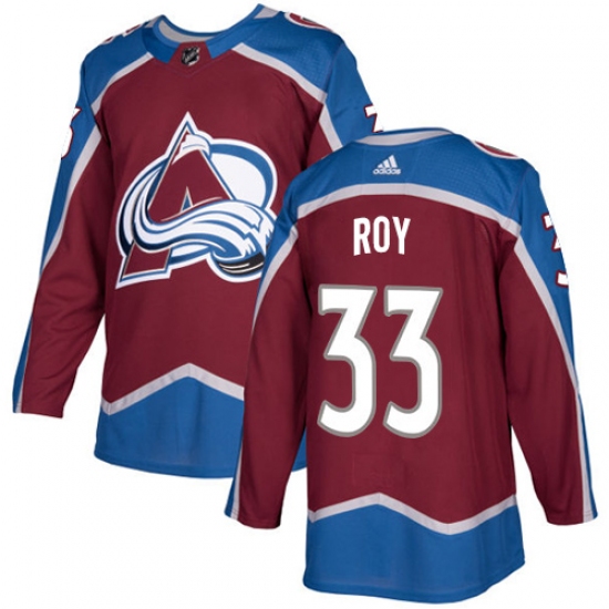 Men's Adidas Colorado Avalanche 33 Patrick Roy Authentic Burgundy Red Home NHL Jersey
