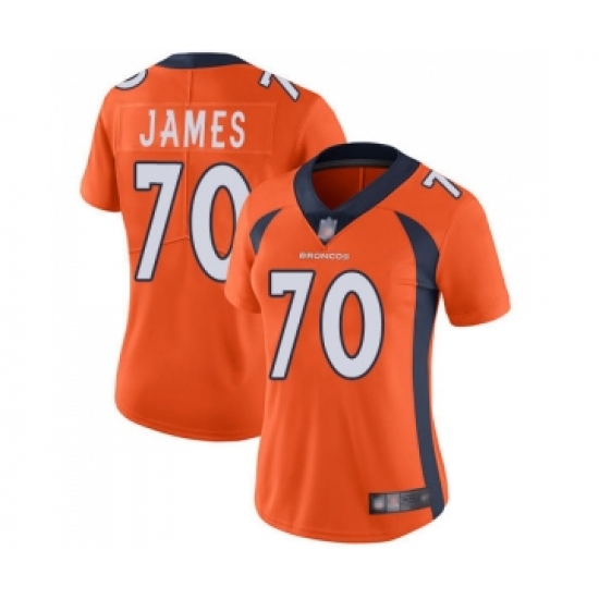 Women's Denver Broncos 70 Ja Wuan James Orange Team Color Vapor Untouchable Limited Player Football Jersey
