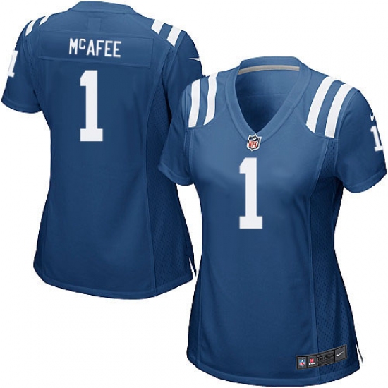 Women's Nike Indianapolis Colts 1 Pat McAfee Game Royal Blue Team Color NFL Jersey