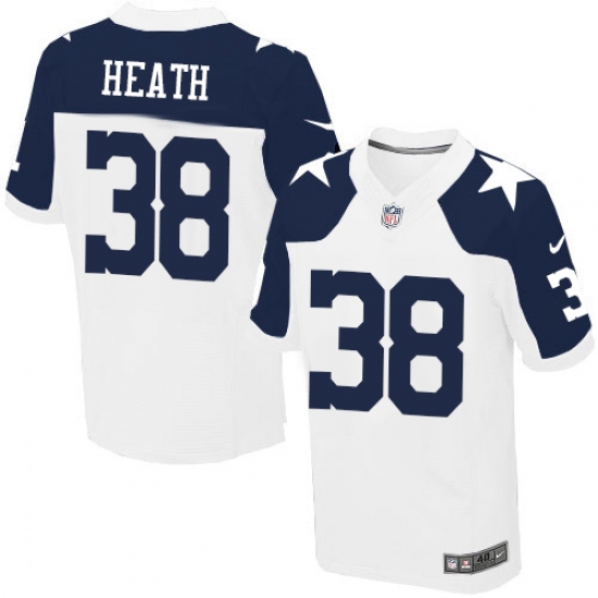 Men's Nike Dallas Cowboys 38 Jeff Heath Elite White Throwback Alternate NFL Jersey