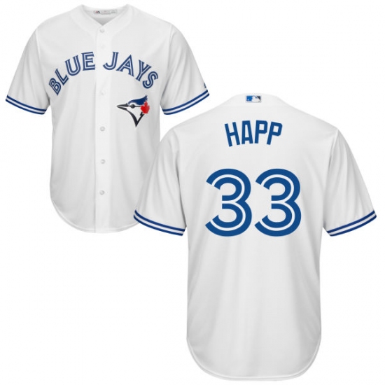 Youth Majestic Toronto Blue Jays 33 J.A. Happ Authentic White Home MLB Jersey