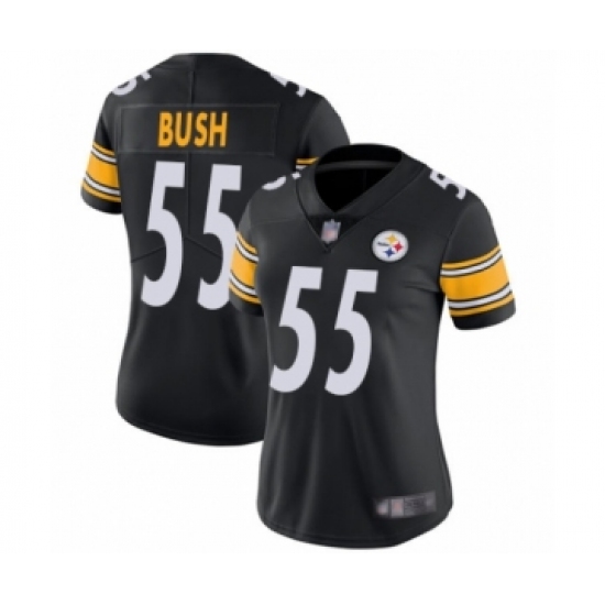 Women's Pittsburgh Steelers 55 Devin Bush Black Team Color Vapor Untouchable Limited Player Football Jersey