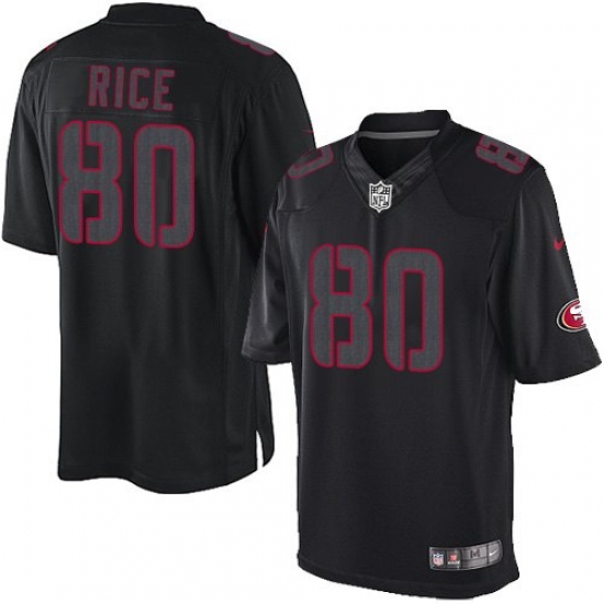 Men's Nike San Francisco 49ers 80 Jerry Rice Limited Black Impact NFL Jersey