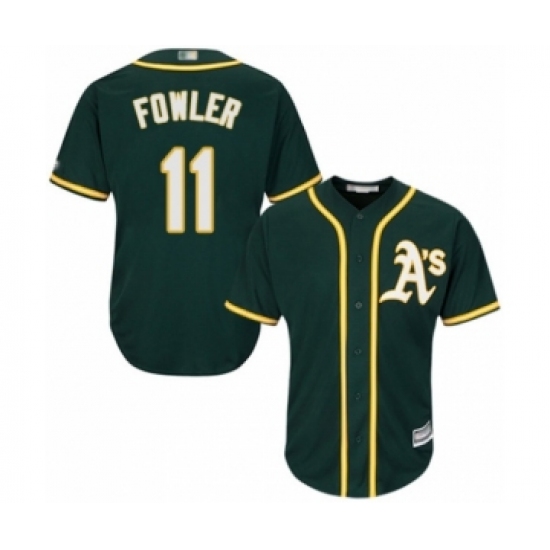 Youth Oakland Athletics 11 Dustin Fowler Authentic Green Alternate 1 Cool Base Baseball Player Jersey