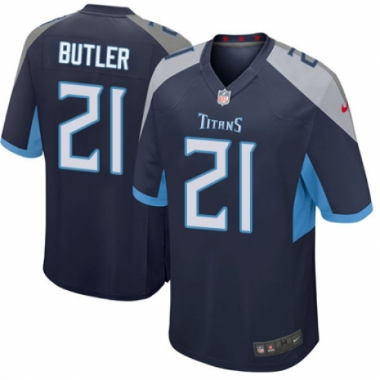Men's Nike Tennessee Titans 21 Malcolm Butler Game Navy Blue Team Color NFL Jersey