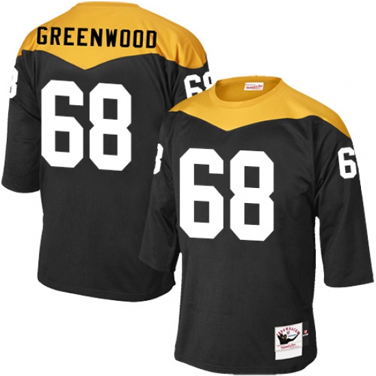 Men's Mitchell and Ness Pittsburgh Steelers 68 L.C. Greenwood Elite Black 1967 Home Throwback NFL Jersey