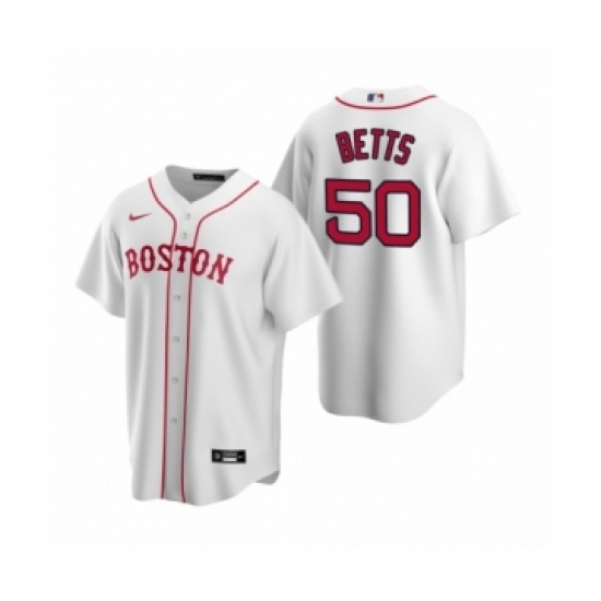 Women's Boston Red Sox 50 Mookie Betts Nike White Replica Alternate Jersey