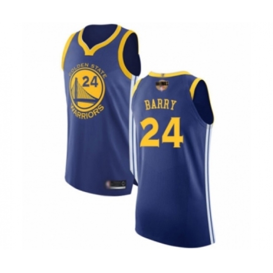 Youth Golden State Warriors 24 Rick Barry Authentic Royal Blue 2019 Basketball Finals Bound Basketball Jersey - Icon Edition