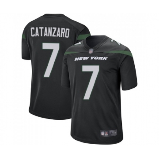 Men's New York Jets 7 Chandler Catanzaro Game Black Alternate Football Jersey
