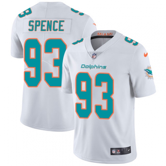 Men's Nike Miami Dolphins 93 Akeem Spence White Vapor Untouchable Limited Player NFL Jersey