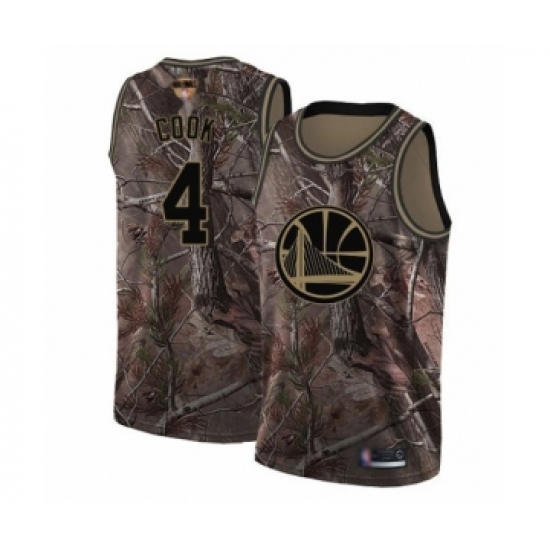 Youth Golden State Warriors 4 Quinn Cook Swingman Camo Realtree Collection Basketball 2019 Basketball Finals Bound Jersey - Click Image to Close