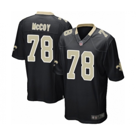 Men's New Orleans Saints 78 Erik McCoy Game Black Team Color Football Jersey