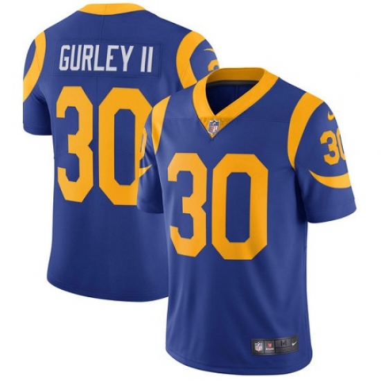 Men's Nike Los Angeles Rams 30 Todd Gurley Royal Blue Alternate Vapor Untouchable Limited Player NFL Jersey