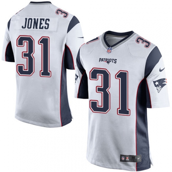 Men's Nike New England Patriots 31 Jonathan Jones Game White NFL Jersey
