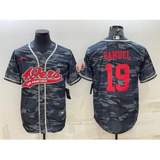 Men's San Francisco 49ers 19 Deebo Samuel Grey Camo With Patch Cool Base Stitched Baseball Jersey