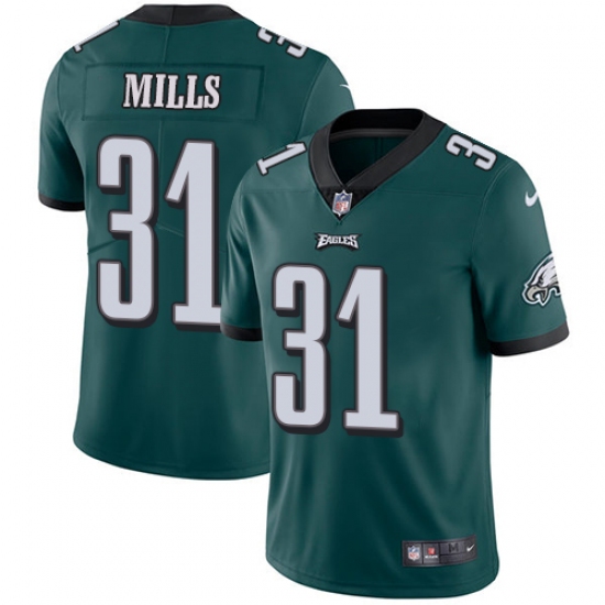 Youth Nike Philadelphia Eagles 31 Jalen Mills Midnight Green Team Color Vapor Untouchable Limited Player NFL Jersey