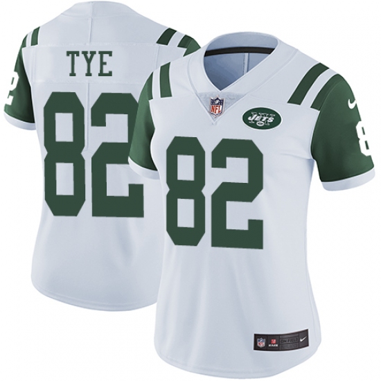 Women's Nike New York Jets 82 Will Tye White Vapor Untouchable Limited Player NFL Jersey