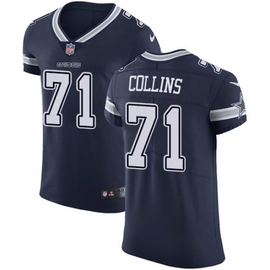 Men's Nike Dallas Cowboys 71 La'el Collins Navy Blue Team Color Vapor Untouchable Elite Player NFL Jersey