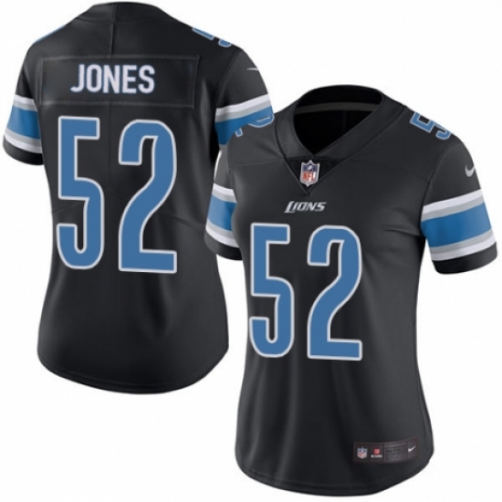 Women's Nike Detroit Lions 52 Christian Jones Limited Black Rush Vapor Untouchable NFL Jersey