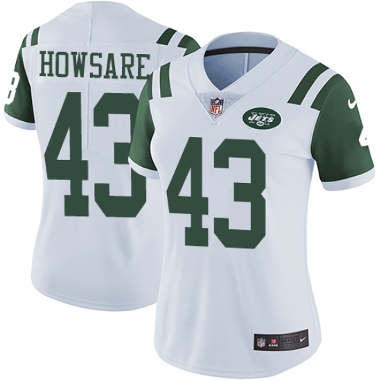 Women's Nike New York Jets 43 Julian Howsare White Vapor Untouchable Limited Player NFL Jersey