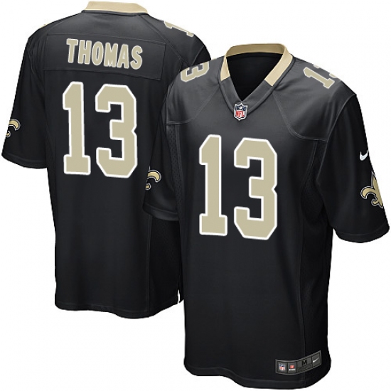 Men's Nike New Orleans Saints 13 Michael Thomas Game Black Team Color NFL Jersey