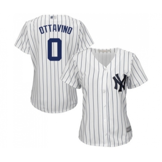 Women's New York Yankees 0 Adam Ottavino Authentic White Home Baseball Jersey