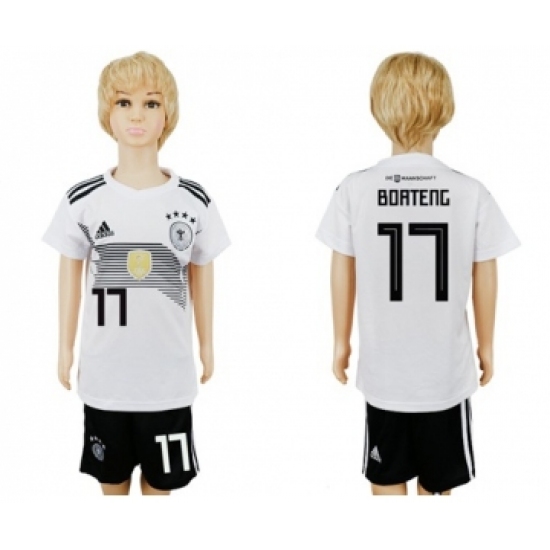 Germany 17 Boateng White Home Kid Soccer Country Jersey