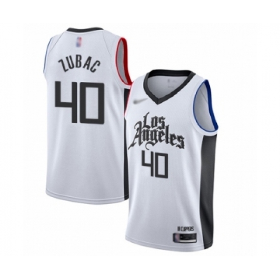 Women's Los Angeles Clippers 40 Ivica Zubac Swingman White Basketball Jersey - 2019 20 City Edition