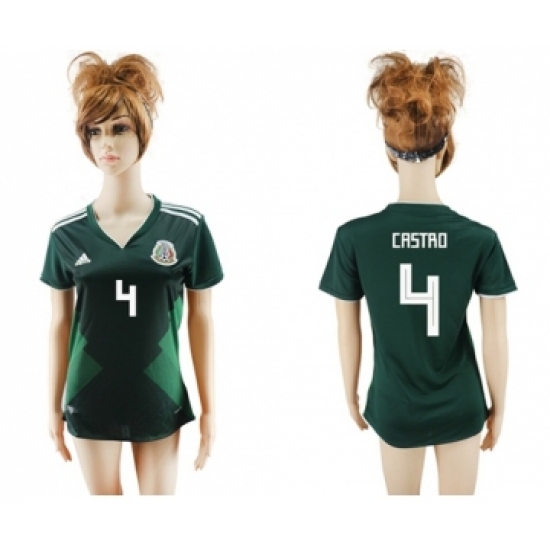 Women's Mexico 4 Castro Home Soccer Country Jersey