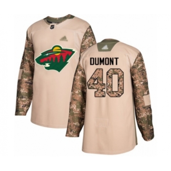 Youth Minnesota Wild 40 Gabriel Dumont Authentic Camo Veterans Day Practice Hockey Jersey