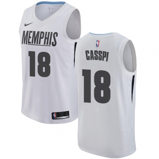 Men's Nike Memphis Grizzlies 18 Omri Casspi Swingman White NBA Jersey - City Edition